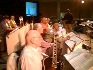 Duncan with the band and Jamie -- rehearsal at The Hyatt in the ballroom