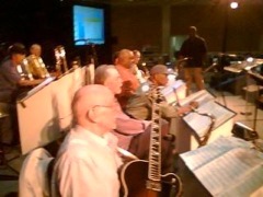 Duncan with the band and Jamie -- rehearsal at The Hyatt in the ballroom